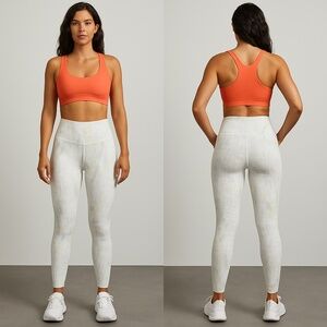 Like New Fabletics White and Yellow Patterned Leggings